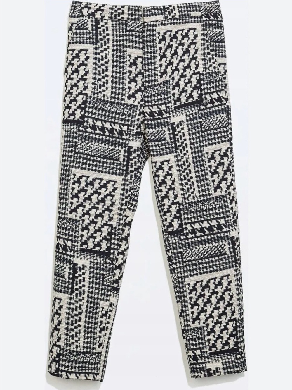 Zara Houndstooth Pants in Black and Beige